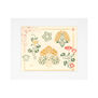 A small print mounted in white, featuring a floral pattern in neutral colours.